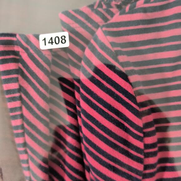 J.Jill Jersey Knit Tee Womens Size M Red Mixed Stripe Long Sleeve Pull Over Top - Picture 10 of 10